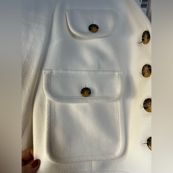 New! Veronica Beard Isola Blazer Jacket Off White Cream Ivory Cotton Size 14 - Picture 9 of 15